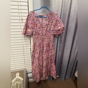 J.Crew pink floral maxi dress